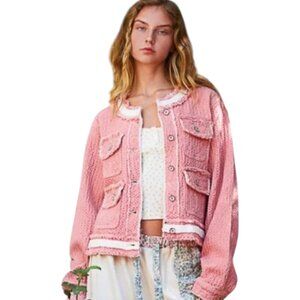 POL pink Jacket Women's sz Large NWOT